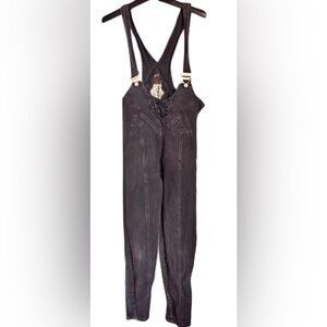 Vintage Black Denim Overalls